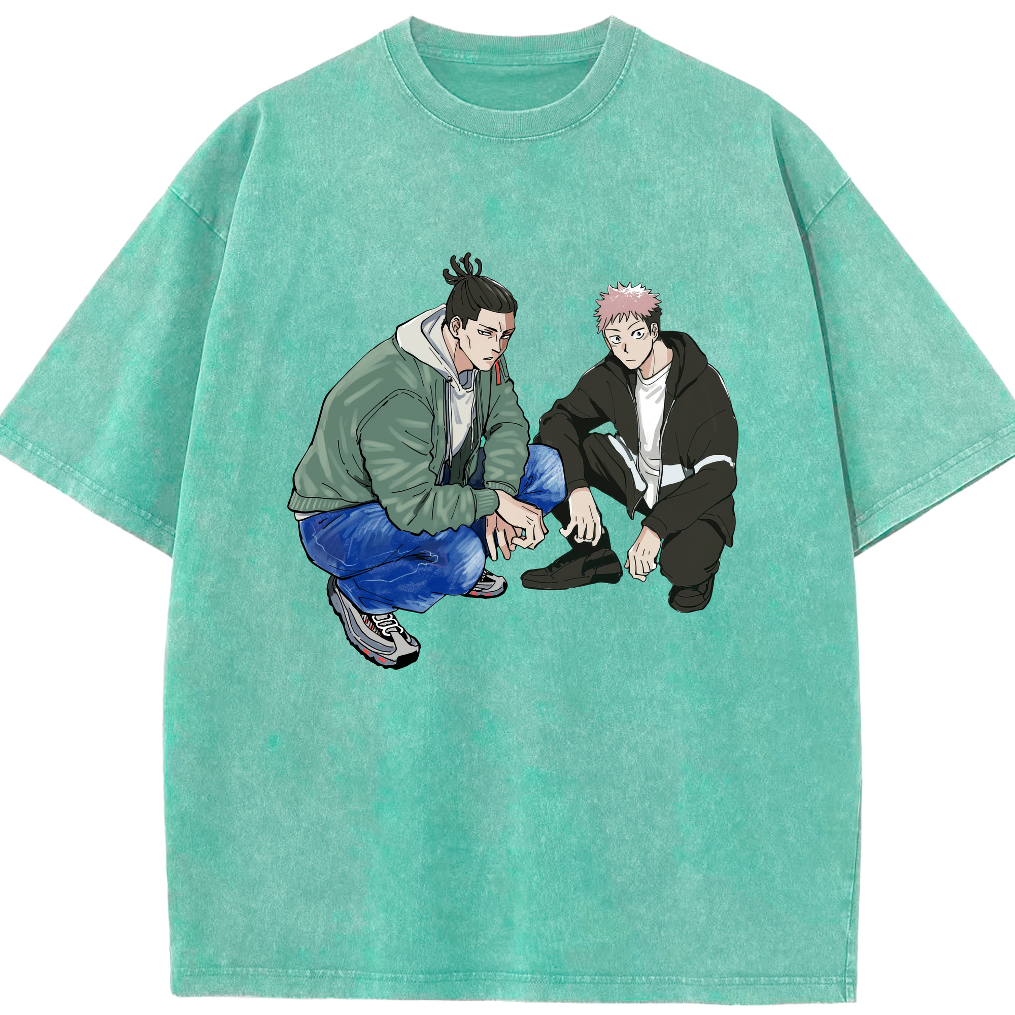 （画像用） 呪術廻戦 Jujutsu Kaisen 綿100% ヴィンテージ風 半袖Tシャツ（フロントプリント）